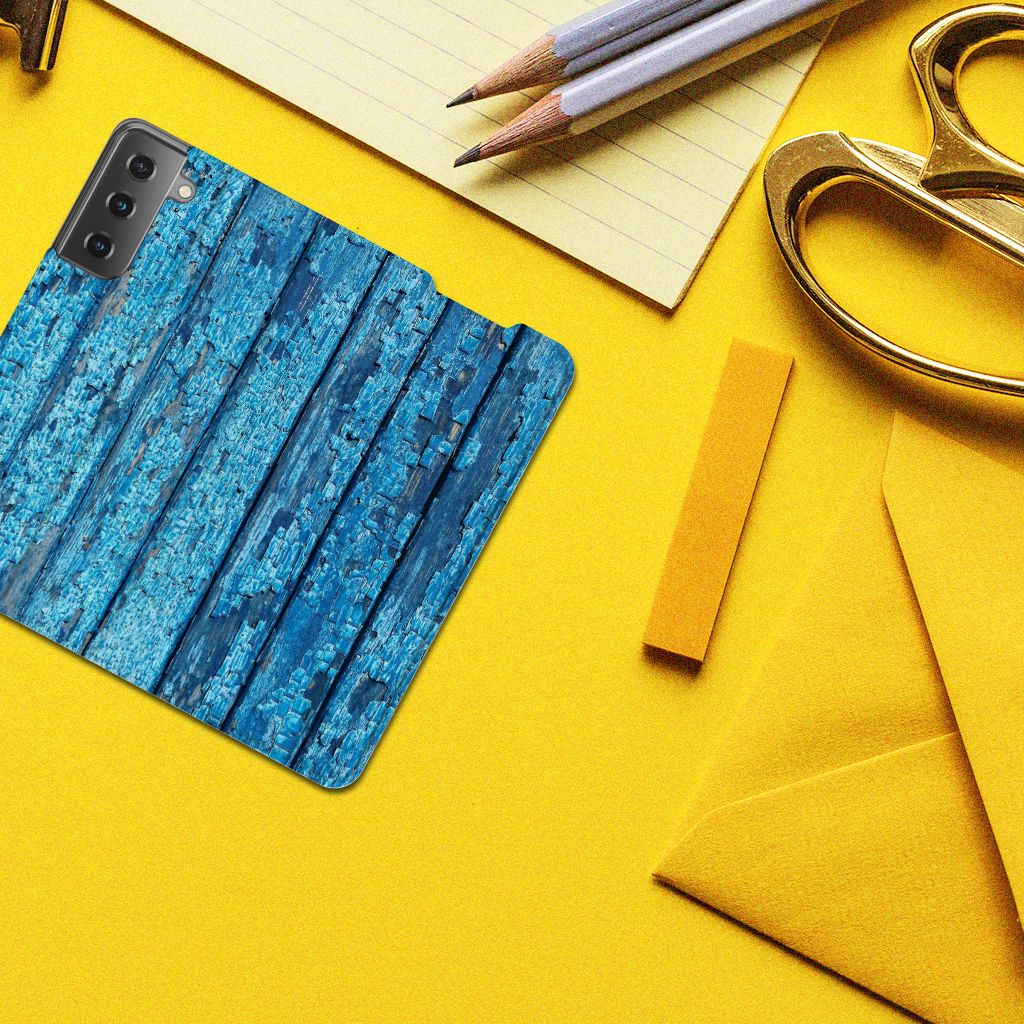 Samsung Galaxy S21 Book Wallet Case Wood Blue - B2C Telecom