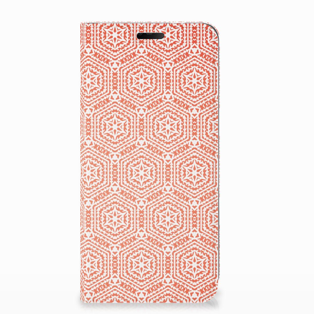 Nokia 7.1 (2018) Hoesje met Magneet Pattern Orange
