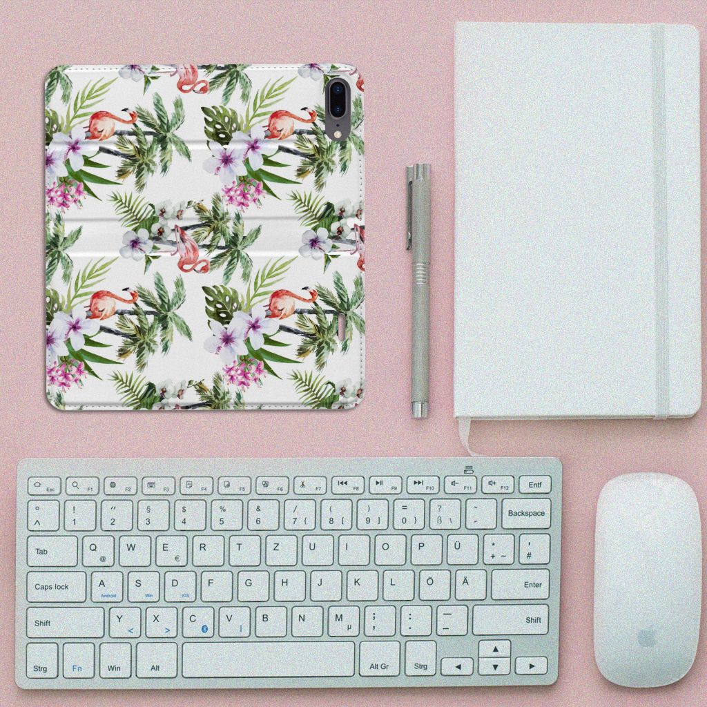 Apple iPhone 7 Plus | 8 Plus Hoesje maken Flamingo Palms