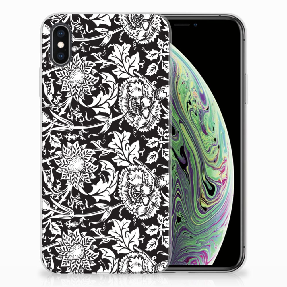 Apple iPhone Xs Max TPU Case Black Flowers