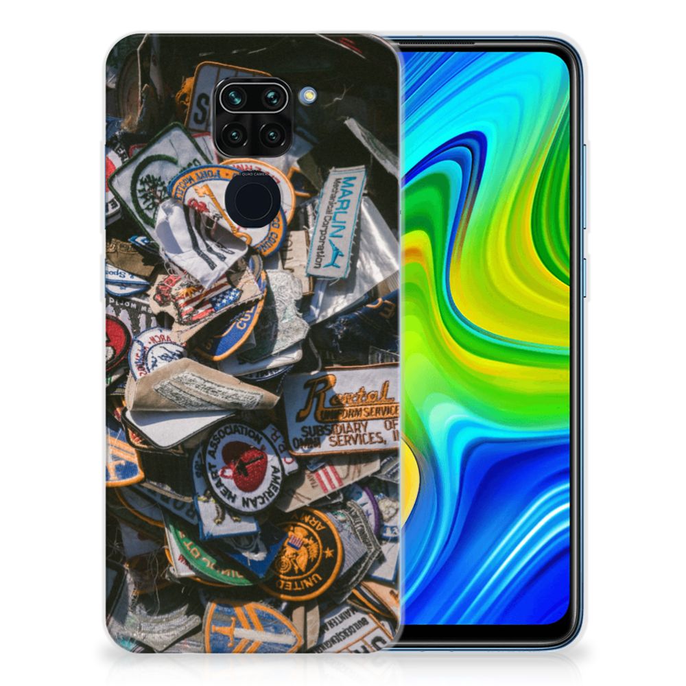 Xiaomi Redmi Note9 Siliconen Hoesje met foto Badges B2C Telecom