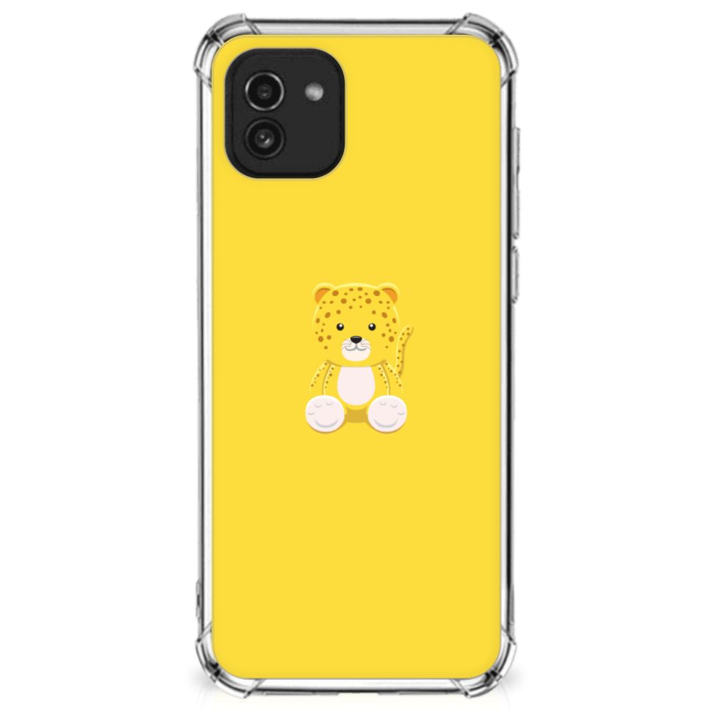 Samsung Galaxy A03 Stevig Bumper Hoesje Baby Leopard B2C Telecom
