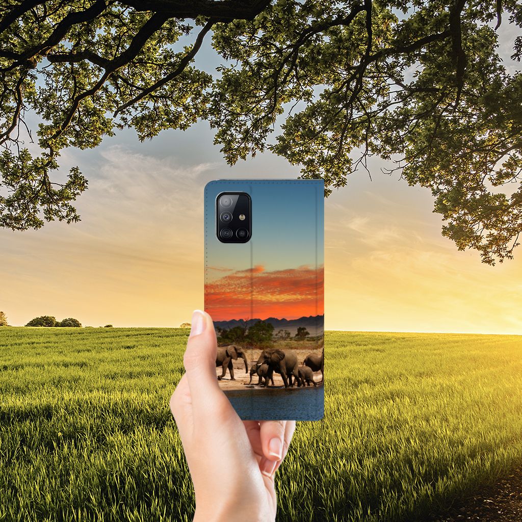Samsung Galaxy A71 Hoesje maken Olifanten - B2C Telecom