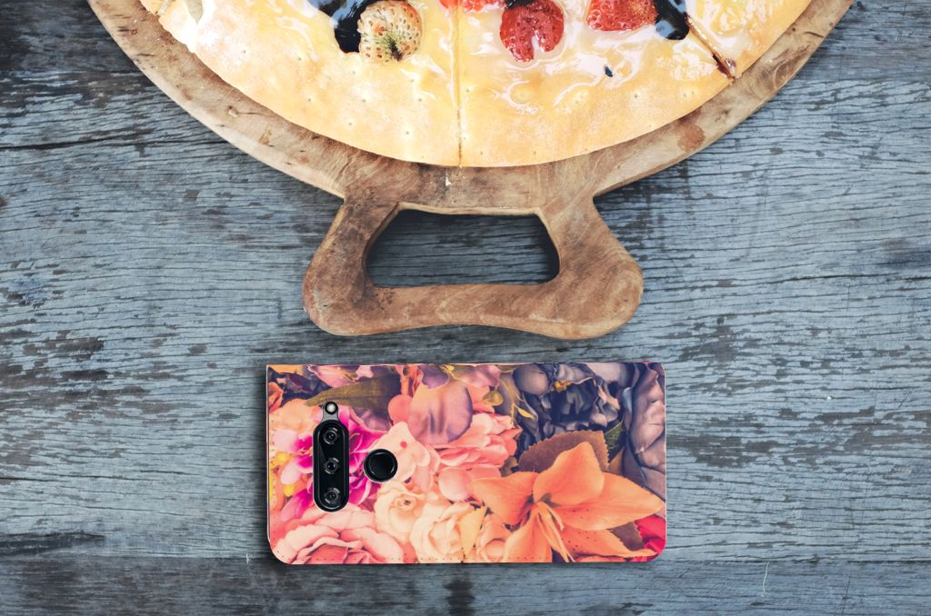 LG V40 Thinq Smart Cover Bosje Bloemen