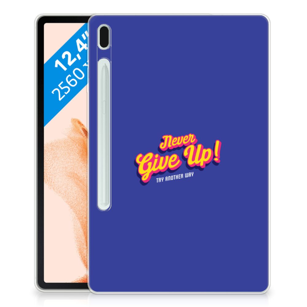 Samsung Galaxy Tab S7FE Back cover met naam Never Give Up