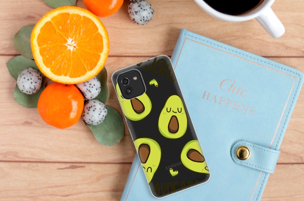 Samsung Galaxy A03 Telefoonhoesje met Naam Avocado Singing B2C Telecom