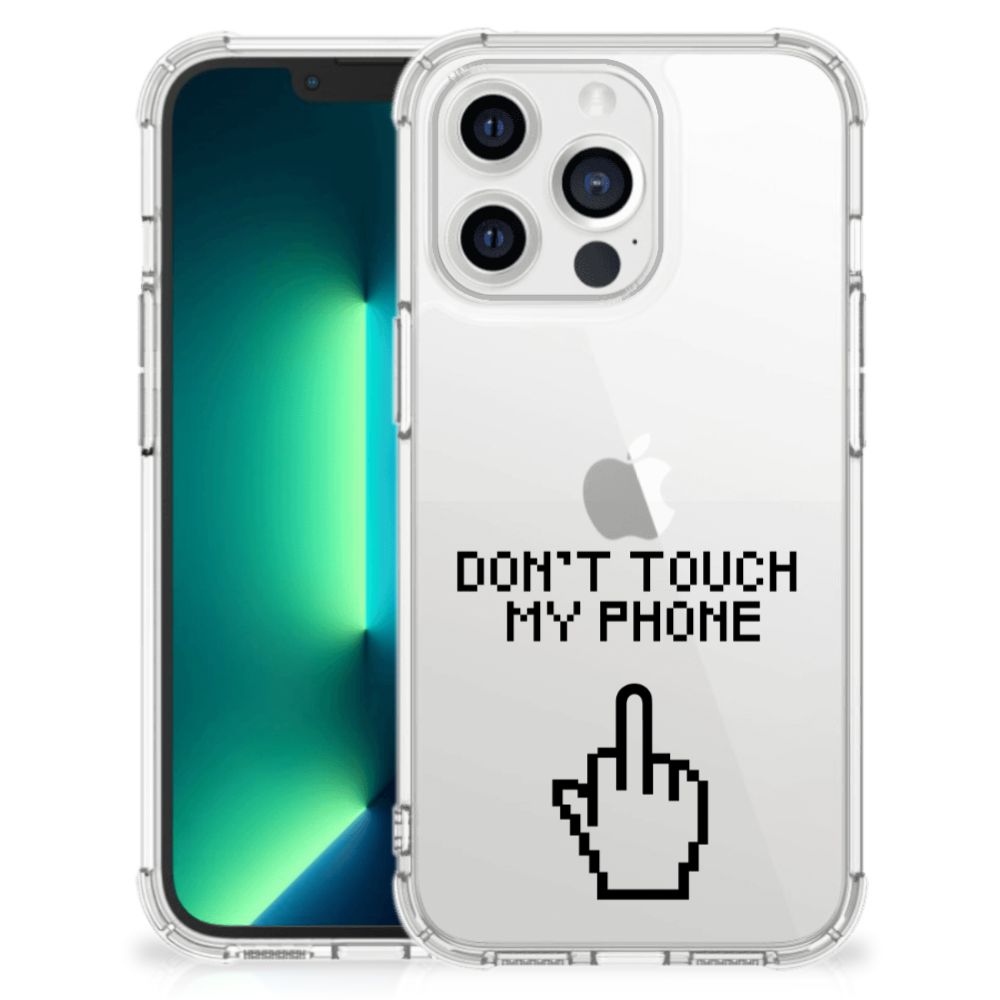 iPhone 13 Pro Max Anti Shock Case Finger Don't Touch My Phone - B2C Telecom