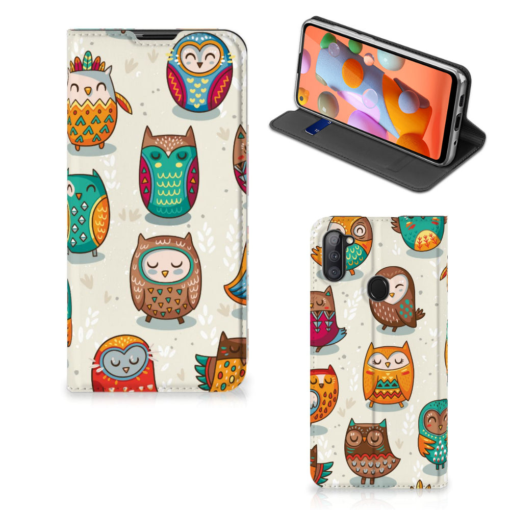 Samsung Galaxy M11 | A11 Hoesje maken Vrolijke Uilen