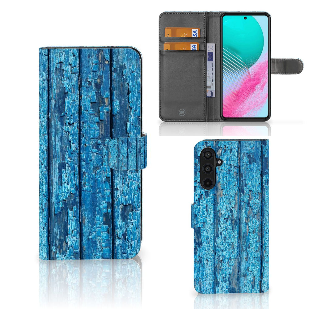 Samsung Galaxy M54 Book Style Case Wood Blue