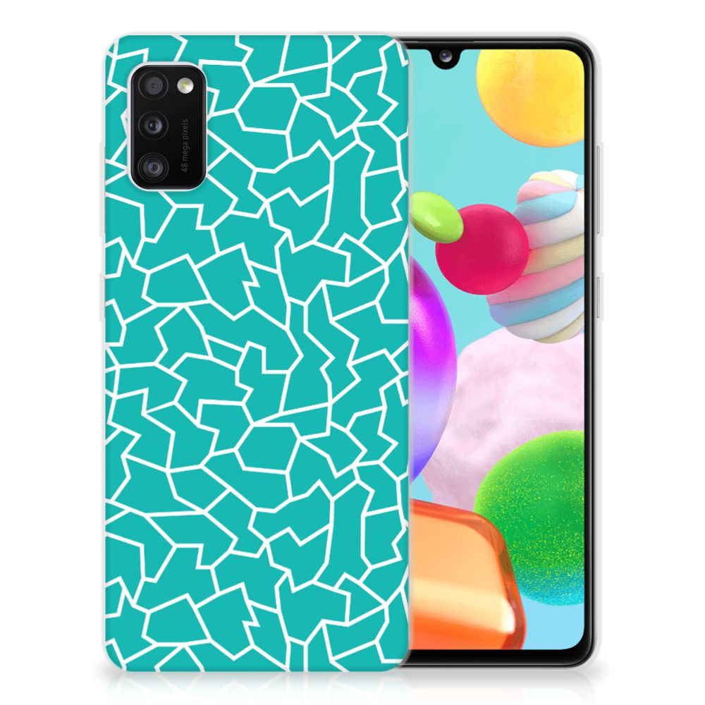 Samsung Galaxy A41 Hoesje maken Cracks Blue B2C Telecom