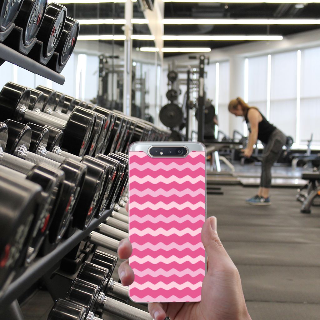 Samsung Galaxy A80 TPU bumper Waves Pink
