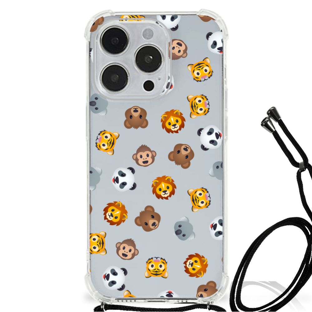 Doorzichtige Silicone Hoesje voor iPhone 14 Pro Dieren Emojis B2C Telecom