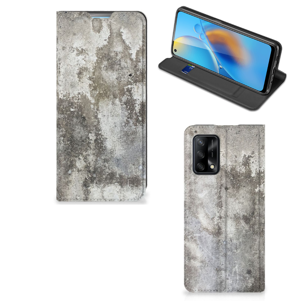 OPPO A74 4G Standcase Beton Print - B2C Telecom