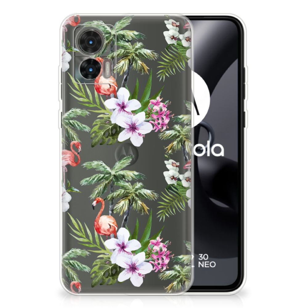 Motorola Edge 30 Neo TPU Hoesje Flamingo Palms B2C Telecom