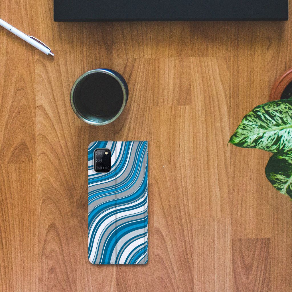 Samsung Galaxy A31 Hoesje met Magneet Waves Blue