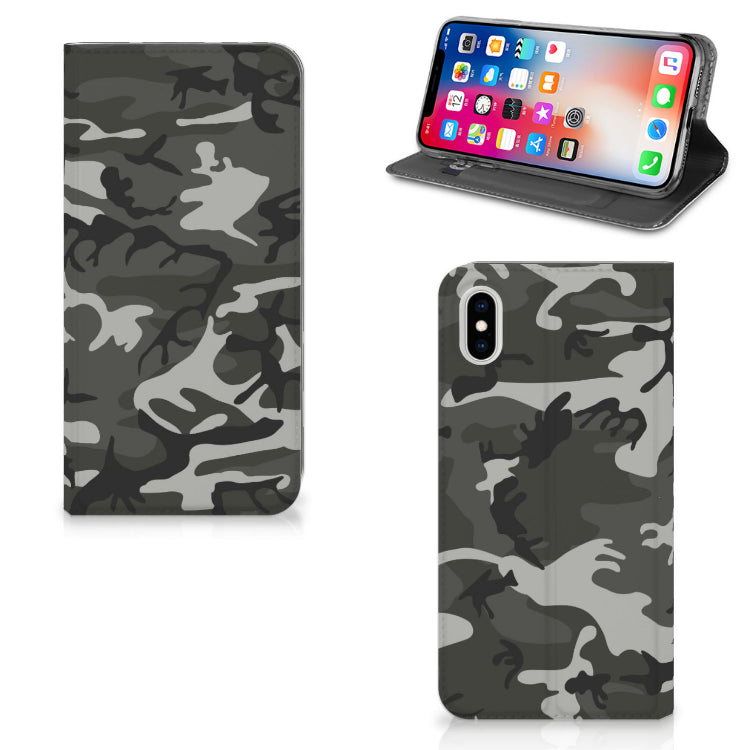 Apple iPhone Xs Max Hoesje met Magneet Army Light