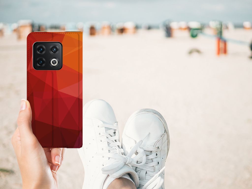 Stand Case voor OnePlus 10 Pro Polygon Red - B2C Telecom