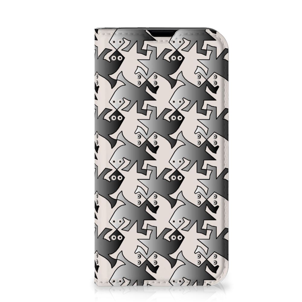 iPhone 13 Mini Hoesje maken Salamander Grey met salamanderprint op een stand case voor optimale bescherming.