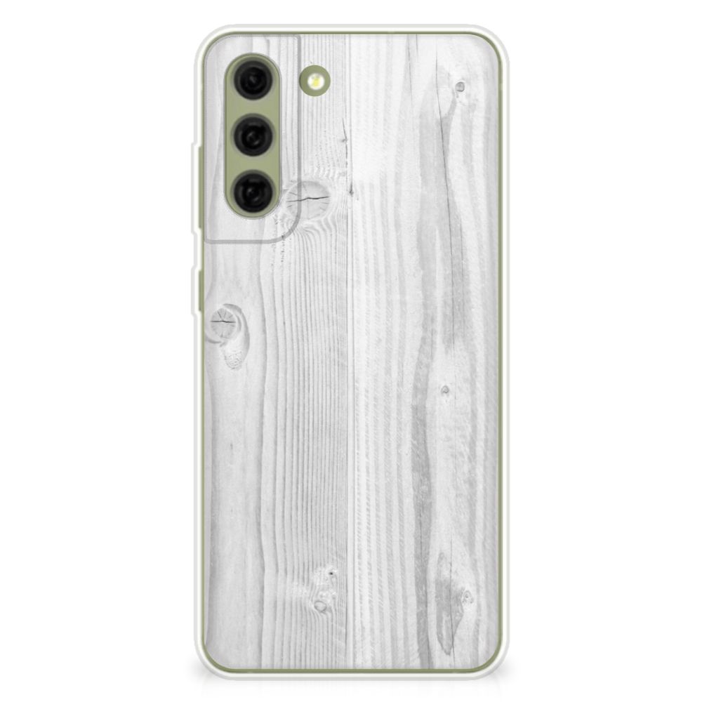 Samsung Galaxy S21FE Bumper Hoesje White Wood