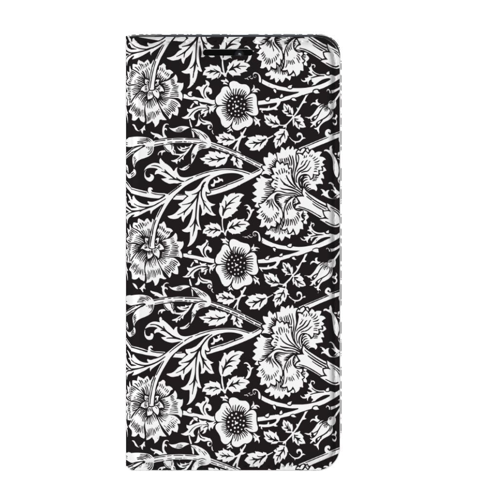 Motorola Edge 20 Pro Smart Cover Black Flowers