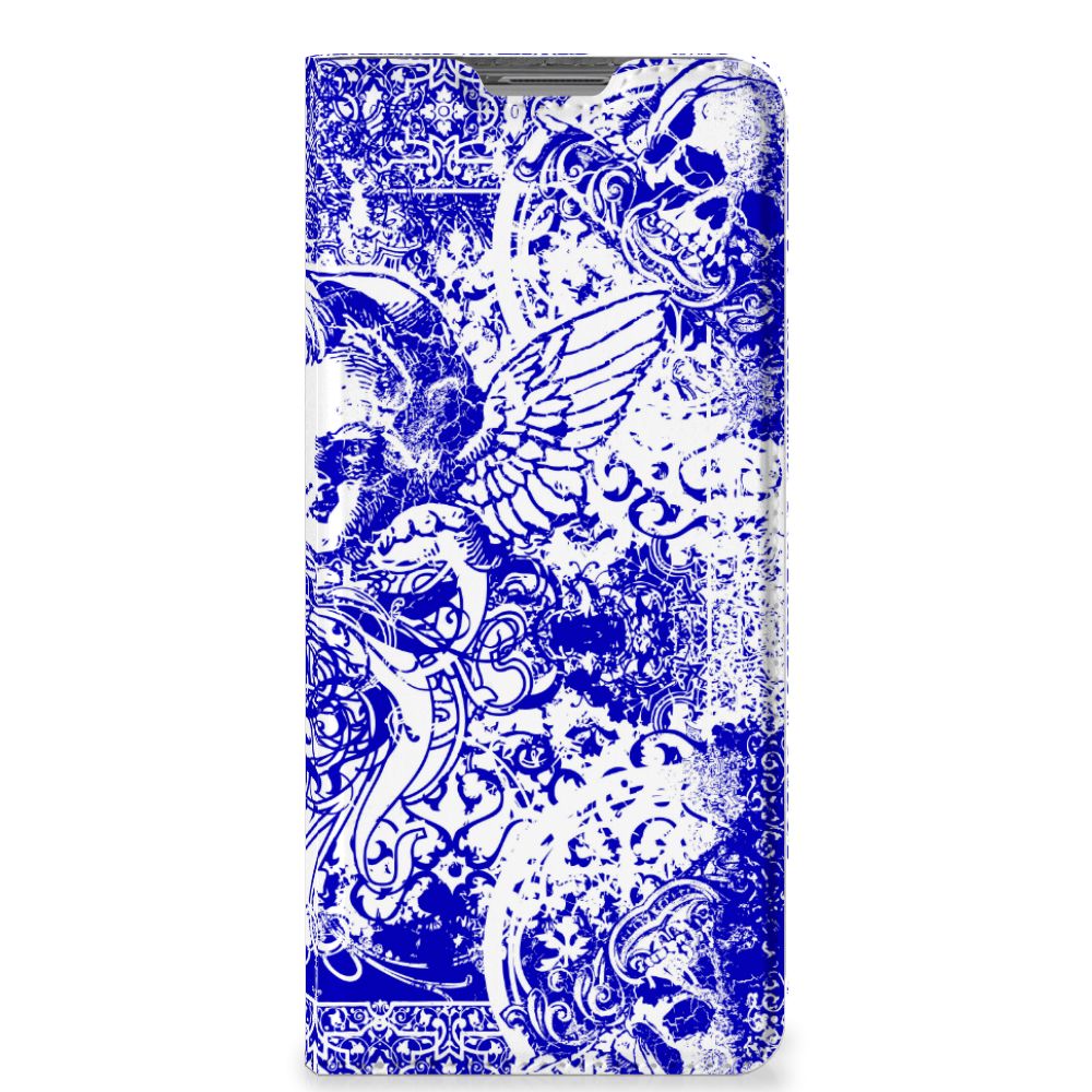 Mobiel BookCase OPPO Find X5 Angel Skull Blauw - B2C Telecom