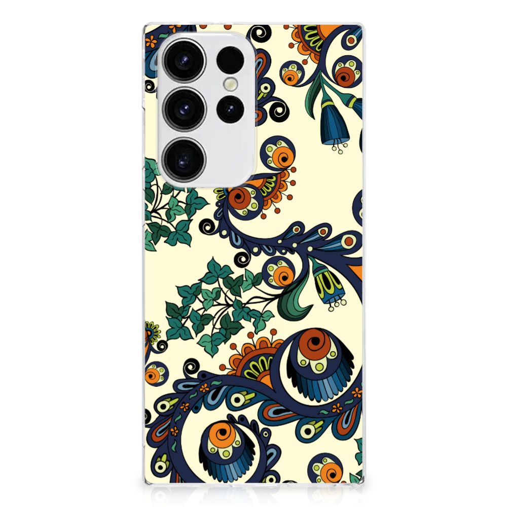 Siliconen Hoesje Samsung Galaxy S23 Ultra Barok Flower B2C Telecom
