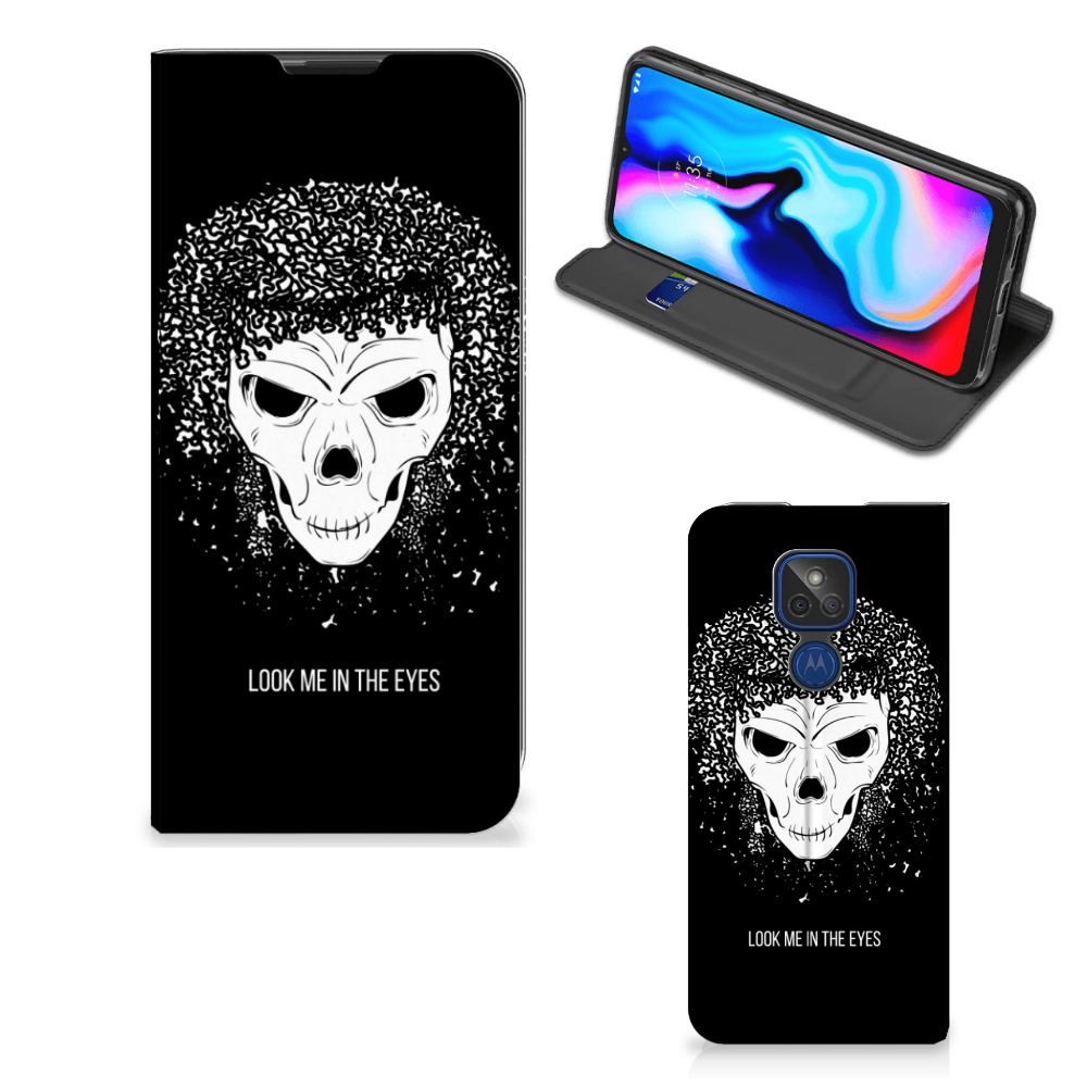 Mobiel BookCase Motorola Moto G9 Play Skull Hair - B2C Telecom