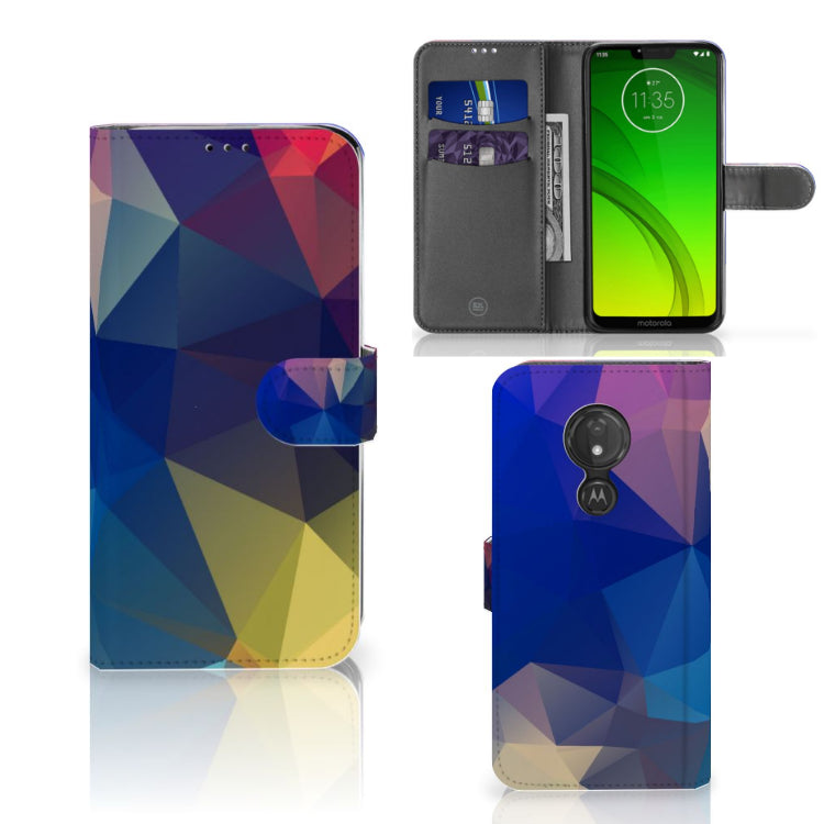 Motorola Moto G7 Power Book Case Polygon Dark