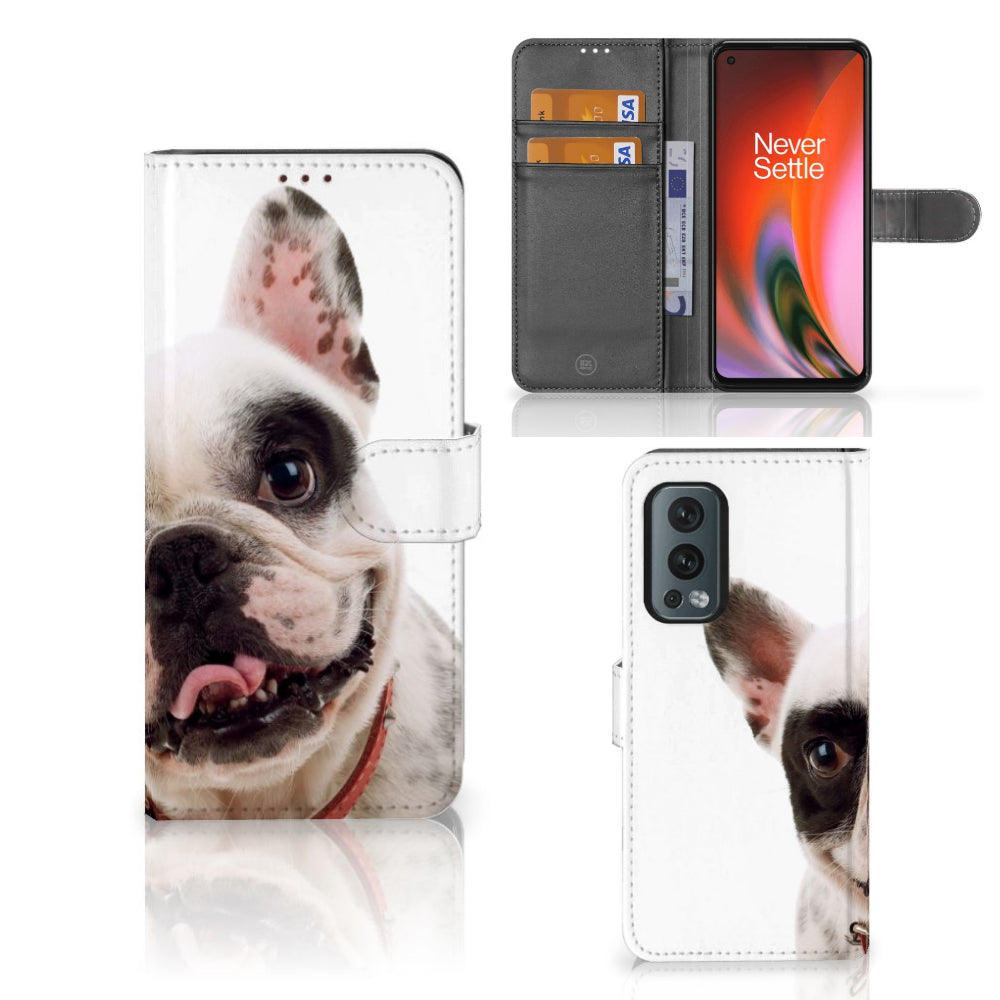 OnePlus Nord 2 5G Telefoonhoesje met Pasjes Franse Bulldog