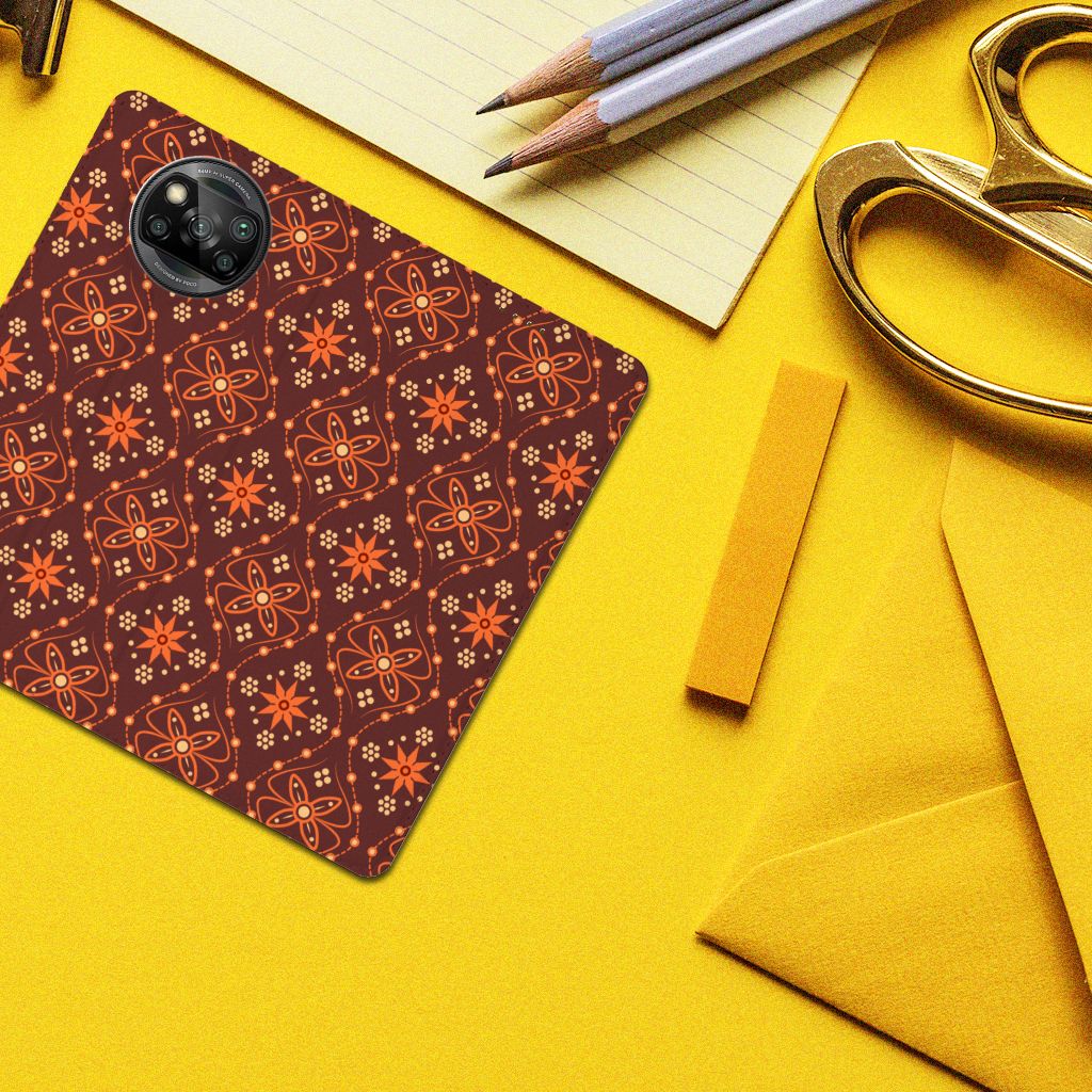 Xiaomi Poco X3 Pro | Poco X3 Hoesje met Magneet Batik Brown - B2C Telecom