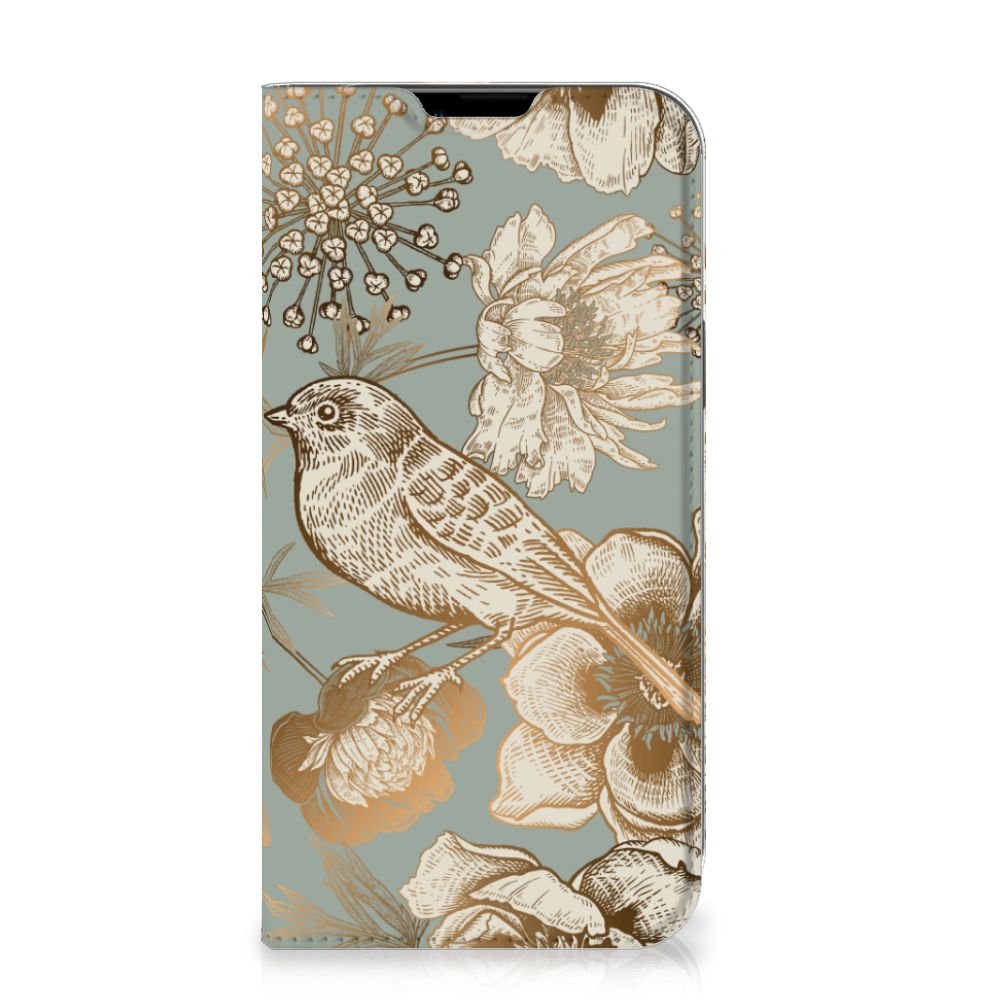 Smart Cover voor iPhone 14 Plus Vintage Bird Flowers