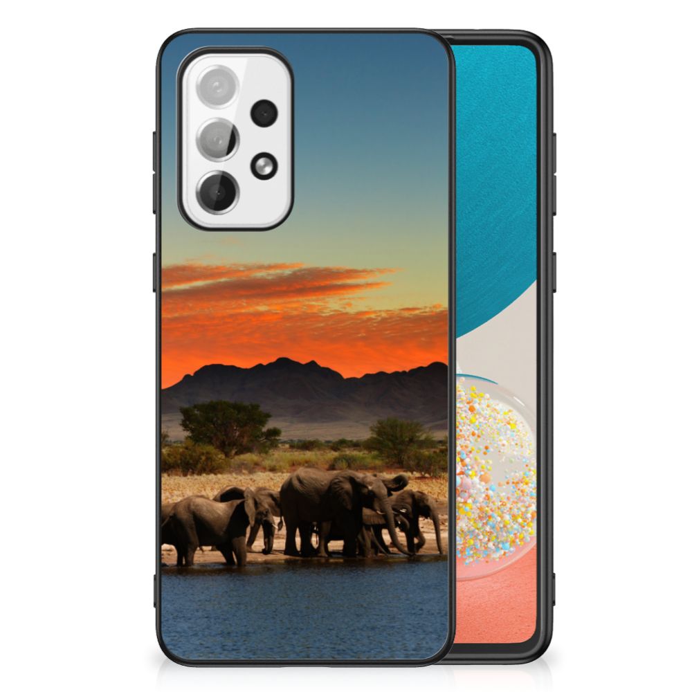 Samsung Galaxy A73 Dierenprint Telefoonhoesje Olifanten B2C Telecom