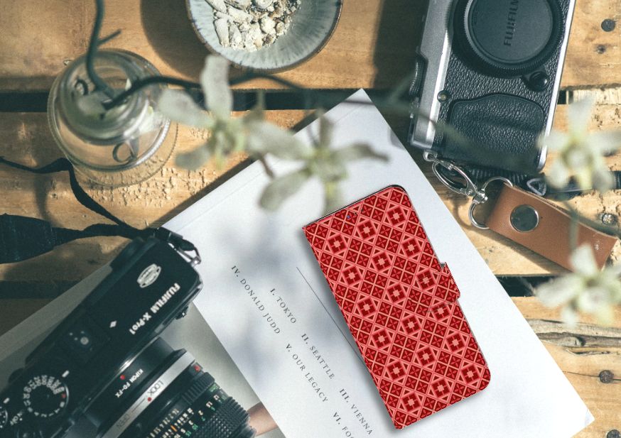 Samsung Galaxy A20s Telefoon Hoesje Batik Rood