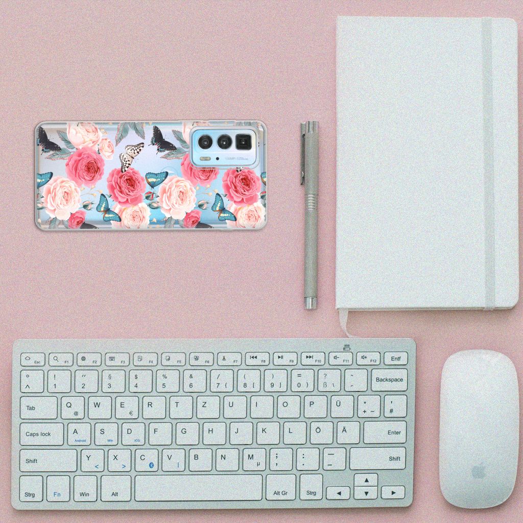 Motorola Edge 20 Pro TPU Case Butterfly Roses B2C Telecom