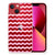 Apple iPhone 13 TPU bumper Waves Roze met een leuk golvend ontwerp in rood en wit.