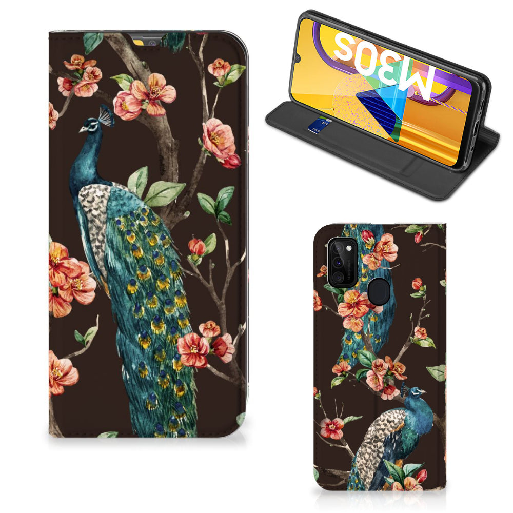 Samsung Galaxy M30s | M21 Hoesje maken Pauw met Bloemen