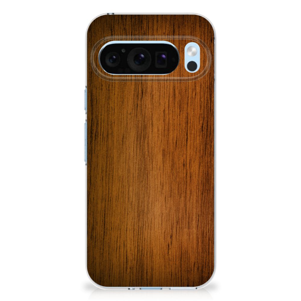 Google Pixel 9 | 9 Pro Bumper Hoesje Donker Hout