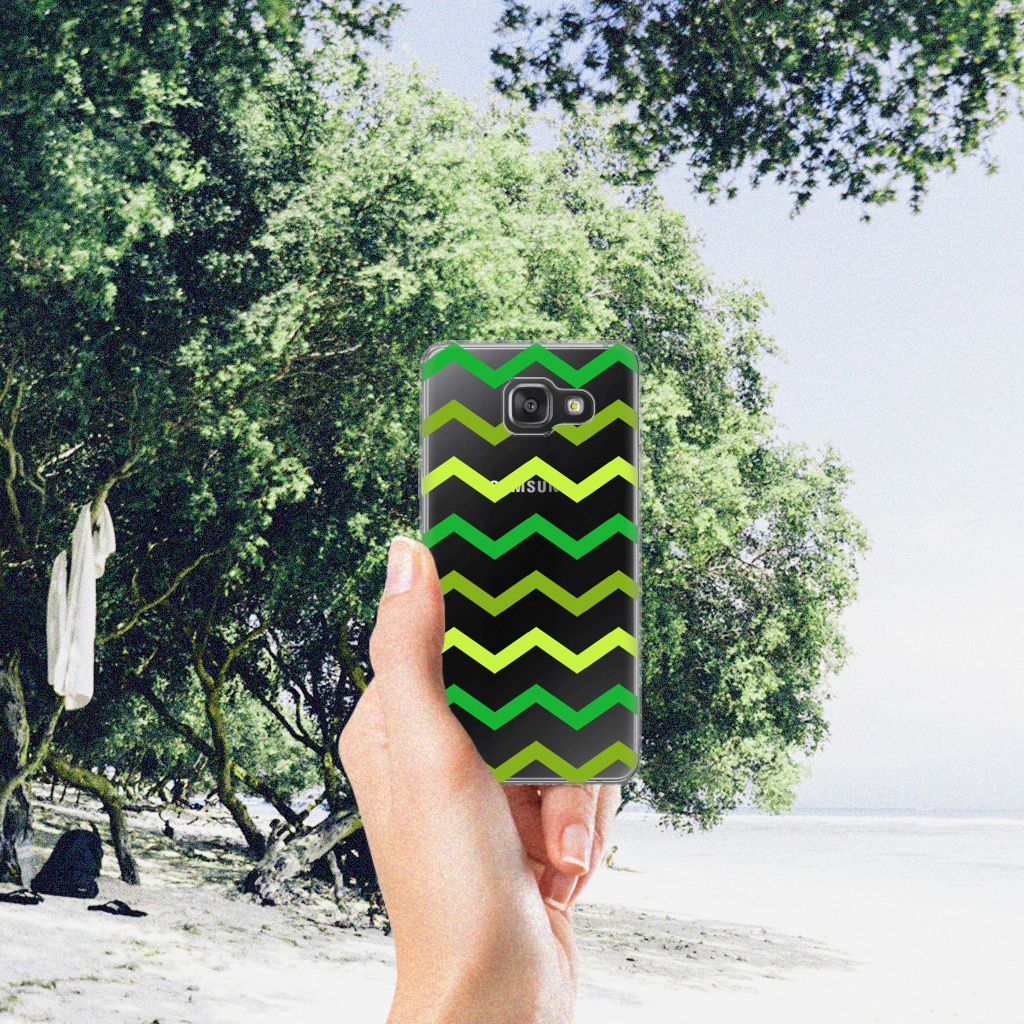 Samsung Galaxy A3 2016 TPU bumper Zigzag Groen