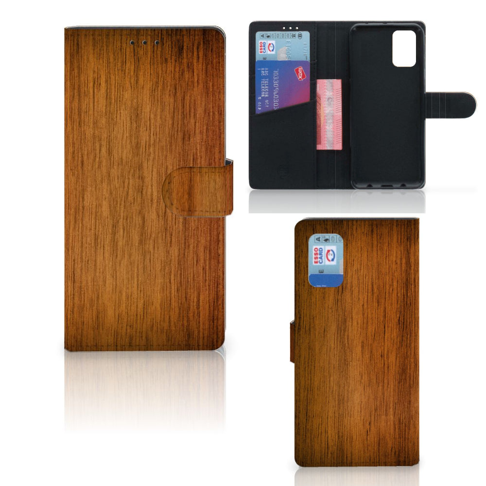Samsung Galaxy A02s | M02s Book Style Case Donker Hout