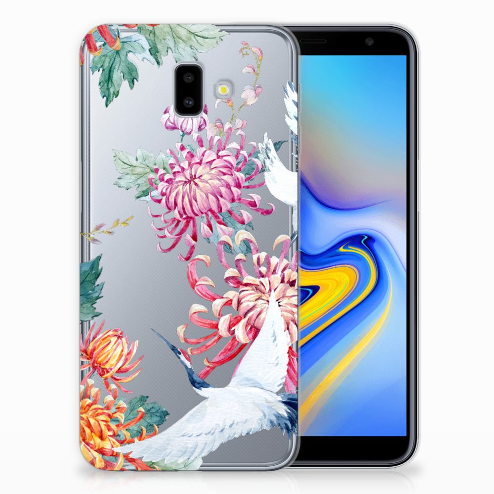 Samsung Galaxy J6 Plus (2018) TPU Hoesje Bird Flowers