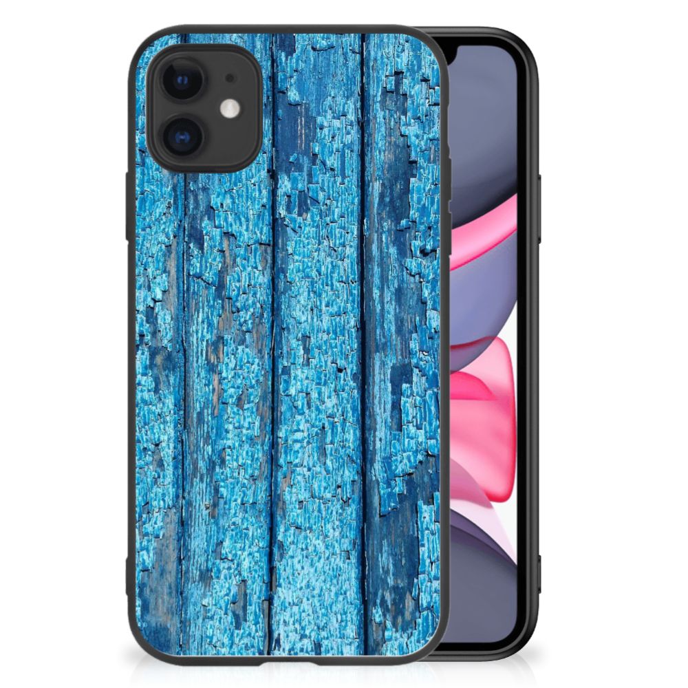 iPhone 11 Houten Print Telefoonhoesje Wood Blue