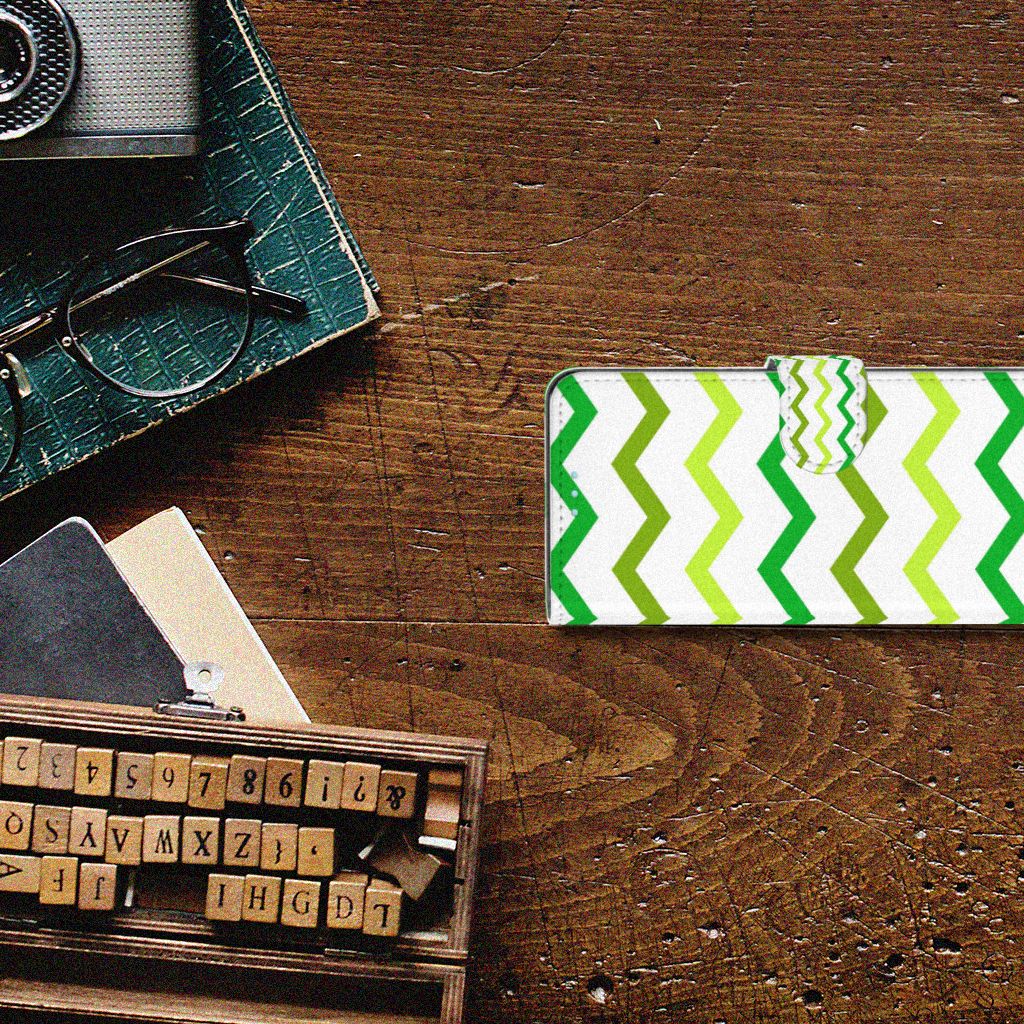 Sony Xperia 10 III Telefoon Hoesje Zigzag Groen