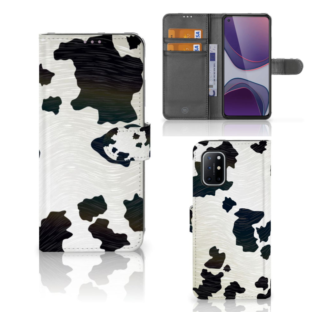 OnePlus 8T Telefoonhoesje met Pasjes Koeienvlekken
