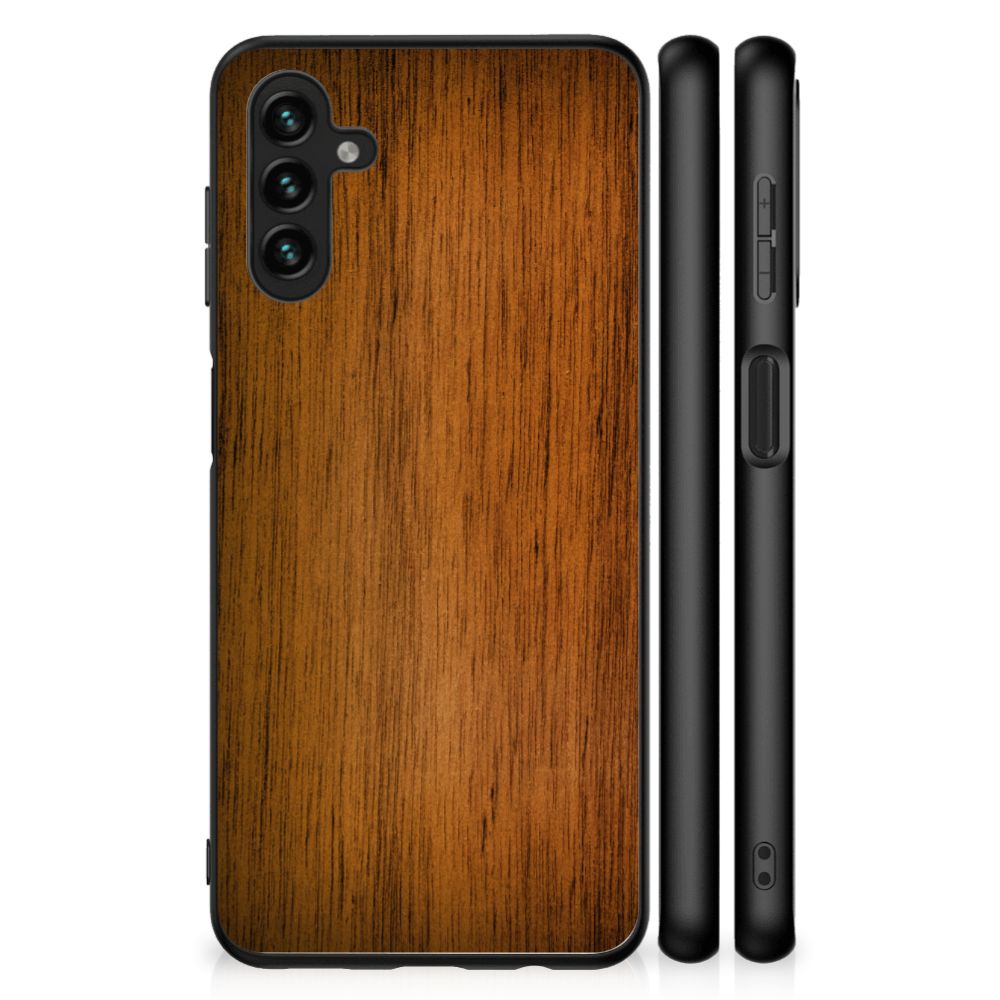 Samsung Galaxy A13 5G | A04s Houten Print Telefoonhoesje Donker Hout B2C Telecom