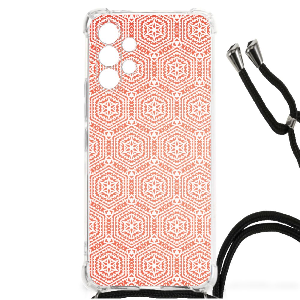Samsung Galaxy A13 4G Doorzichtige Silicone Hoesje Pattern Orange B2C Telecom