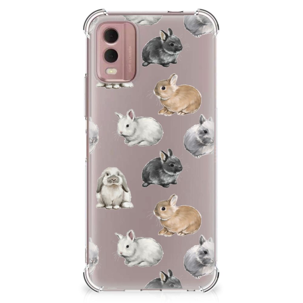 Case Anti-shock voor Nokia C32 Konijntjes