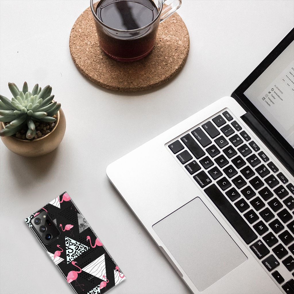 Samsung Galaxy Note20 Ultra TPU Hoesje Flamingo Triangle B2C Telecom