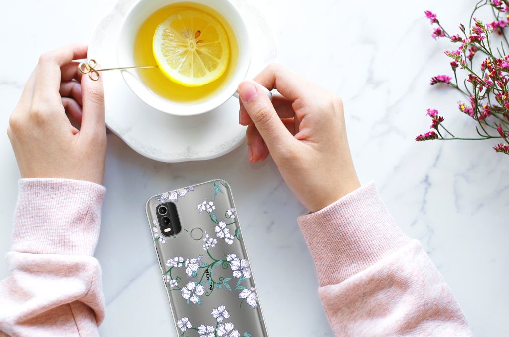 Nokia C21 Plus Uniek TPU Case Blossom White