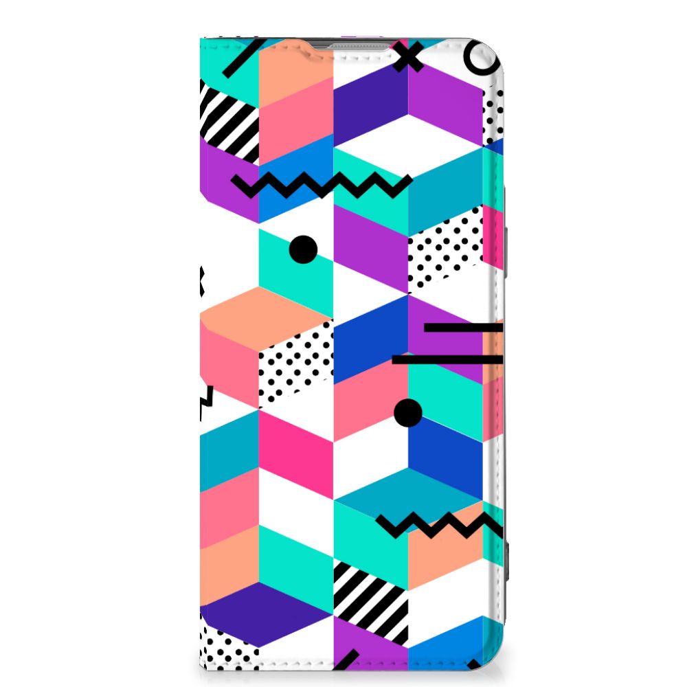 OnePlus Nord 2T Stand Case Blokken Kleurrijk - B2C Telecom