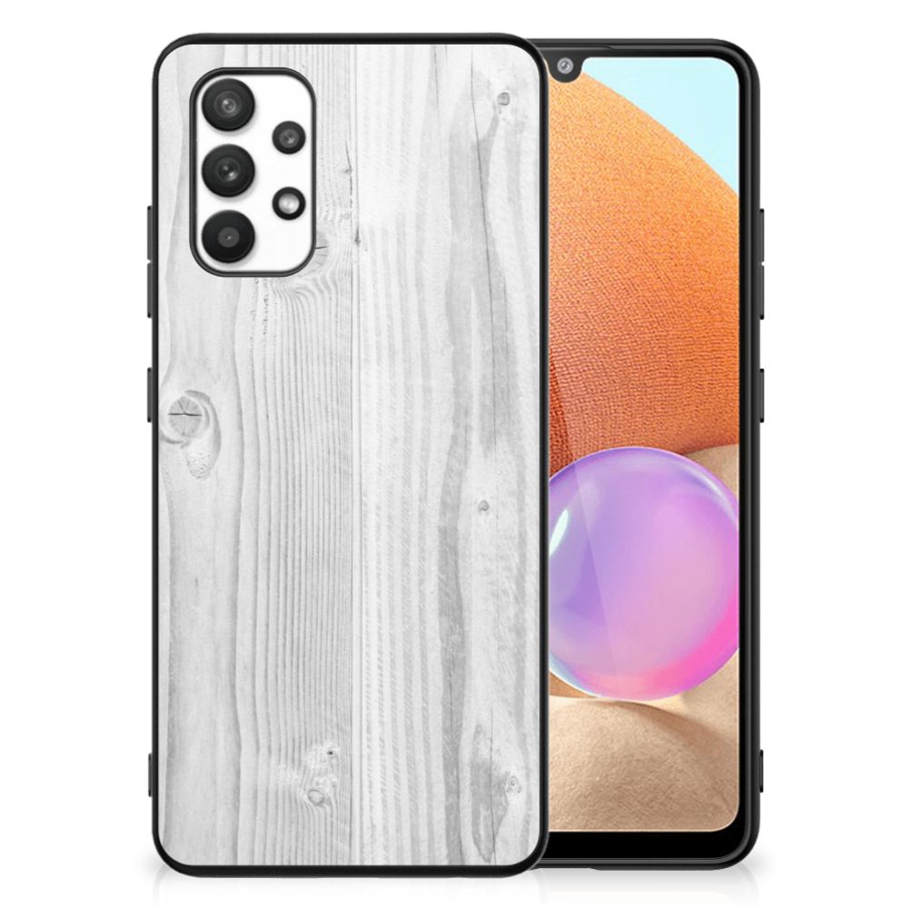 Samsung Galaxy A32 4G | A32 5G Enterprise Editie Houten Print Telefoonhoesje White Wood B2C Telecom